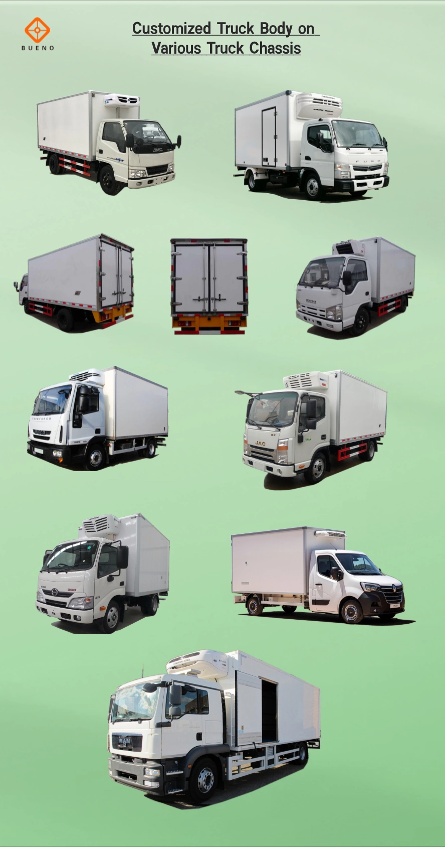Bueno Brand Refrigerated Truck Body CKD Sandwich Panel for Isuzu Hino Renault Refrigerated Truck